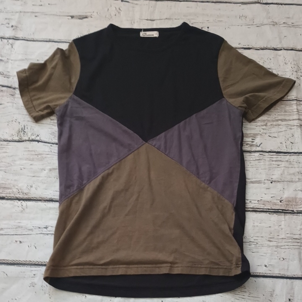 Another Influence Black Gray Green Colorblock T-Shirt M